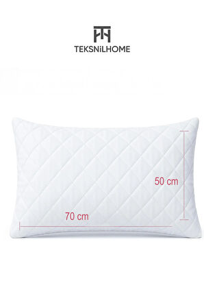 2 Adet Ultrasonik Kapitoneli Fermuarlı Yastık Koruyucu Alez 50x70 cm