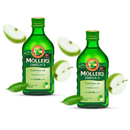 Möller's Omega 3 250 ml Balık Yağı Elma Aromalı 2 Adet