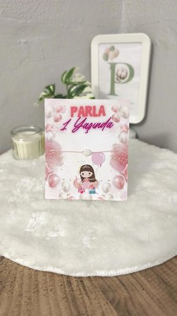 Pamuğum Atelier Parti Kızı Tasarım Şans Bilekliği Kişiye Özel Doğum Günü Hediyeliği 15 Adet