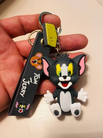  Tom ve Jerry Sevimli Kedi Tom Silikon Anahtarlık – Çanta & Araba Süsü