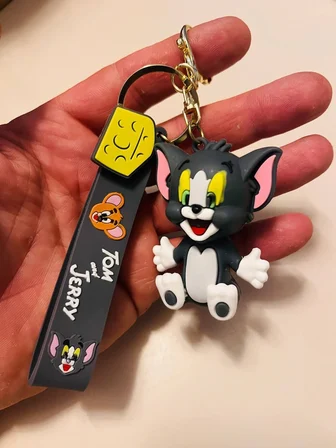  Tom ve Jerry Sevimli Kedi Tom Silikon Anahtarlık – Çanta & Araba Süsü
