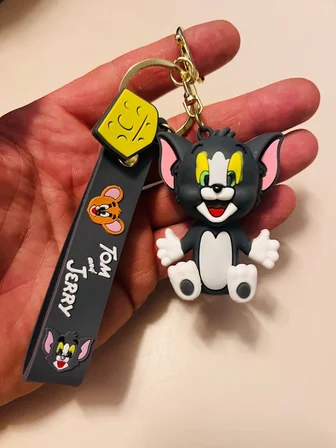  Tom ve Jerry Sevimli Kedi Tom Silikon Anahtarlık – Çanta & Araba Süsü