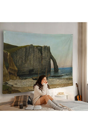 Gustave Courbet - Etretat Kayalıkları Duvar Örtüsü-7073