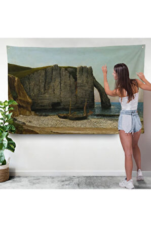 Gustave Courbet - Etretat Kayalıkları Duvar Örtüsü-7073