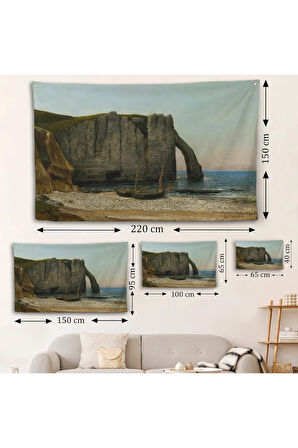 Gustave Courbet - Etretat Kayalıkları Duvar Örtüsü-7073