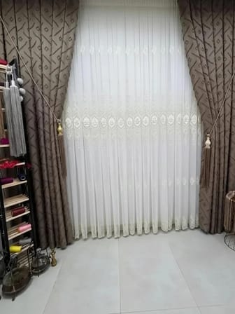 NİVEMESHOME CANSEL GOLD  1/3 PİLELİ TÜL PERDE