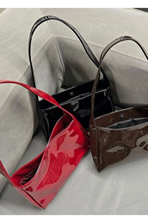 Mila Model Rugan Parlak Suni Deri Kadın Omuz Çantası