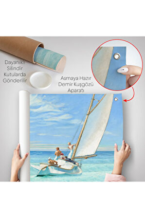 Edward Hopper - Ground Swell Yelkenli Duvar Örtüsü-7077