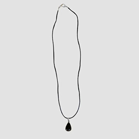 Uretti - Tuğba 6667 - El Yapımı Doğal Taş Kaplan Gözü Kolye - 30 cm