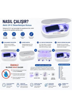 	Profesyonel UV Dezenfeksiyon Cihazı🩺Gözlük Saat Takı Vb. İçin Akıllı Sterilizasyon Kutusu(Susuz Ça