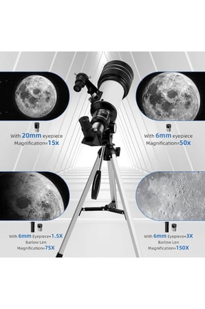 🔭Profesyonel Astronomik Teleskop 70mm Lensli Tripodlu Uzay Gözlem Dürbünü Ay Gözlem Teleskobu