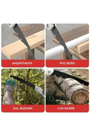 atlanabilir Kazma-Kürek Ve Katlanabilir Budama Testeresi (İkisi Birlikte)