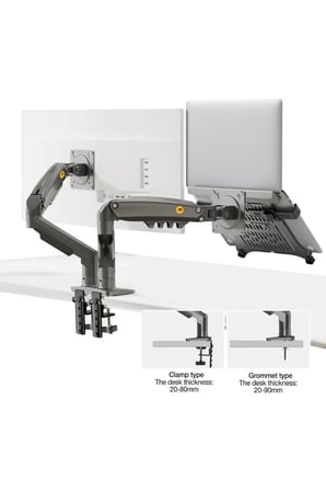 🖥️💻 Nb F160-FP Gazlı Çift Kollu Monitör ve Laptop Standı 🖥️💻 17-30 Inç Vesa Uyumlu Ayarlanabilir