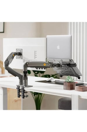 🖥️💻 Nb F160-FP Gazlı Çift Kollu Monitör ve Laptop Standı 🖥️💻 17-30 Inç Vesa Uyumlu Ayarlanabilir
