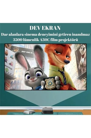 A30 Mini Projeksiyon Cihazı Full HD 1080p WiFi Destekli – Kablosuz Telefon Yansıtma