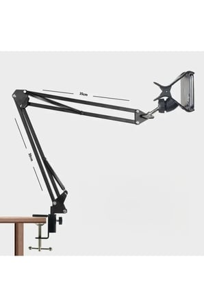 MIIQ2 Masa Üstü Ayarlanabilir Telefon Standı – 360° Dönebilen, Yaylı Kol, Metal Gövde