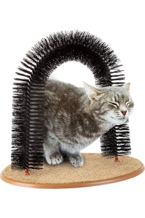 Kedi Masaj Yayı ve Tımar Fırçası – Kendi Kendini Tarama Oyuncağı 🐱 Kolay Temizlik – Dökmeyi Azal