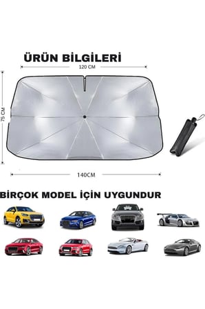 Katlanabilir Araba Ön Cam Güneşlik Şemsiye🌞 Uv Korumalı Isı Engelleyici Universal Oto Gölgelik 🌞🚗
