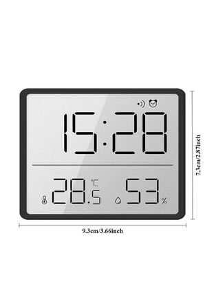 Mıknatıslı Dijital Mini Saat LCD Ekran, Sıcaklık ve Nem Göstergeli, Alarmlı