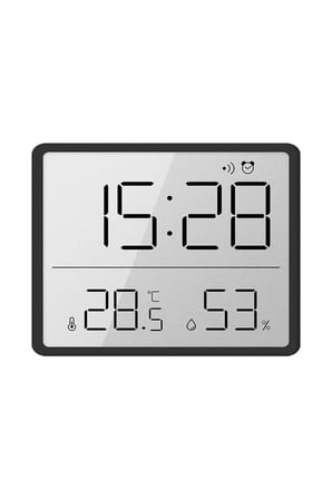Mıknatıslı Dijital Mini Saat LCD Ekran, Sıcaklık ve Nem Göstergeli, Alarmlı