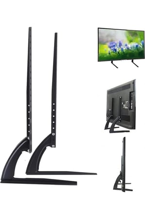 Ayarlanabilir Metal TV Ayağı Standı 37 - 75 İnç Uyumlu 50 KG Taşıma Kapasiteli Yükseklik Ayarlı Masa