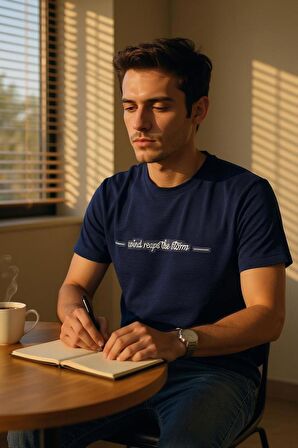 Erkek Slim Fit Enjeksiyon Baskılı Pamuklu T-Shirt