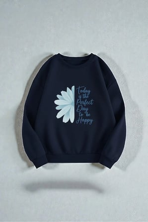 Çok Renkli En sevilen Papatya Serisi Baskılı Sweatshirt 3'lü Fırsat Paketi