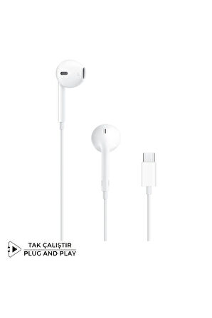 iPhone 16 Pro Max Uyumlu Tak Çalıştır Stero Type-C Kulaklık MT-A293