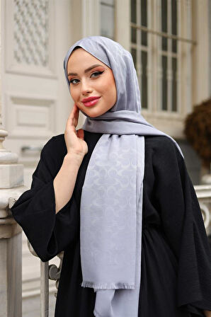 C Desen Şal Gümüş Gri