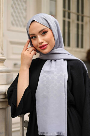 C Desen Şal Gümüş Gri