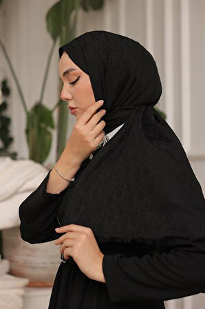 D Desen Şal Siyah