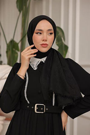 D Desen Şal Siyah