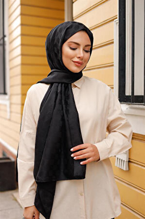 Dama Desen Şal Siyah
