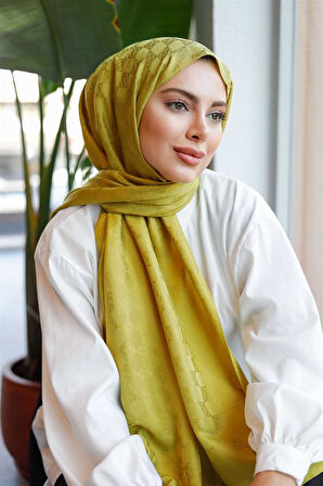 Dama Desen Şal Yağ Yeşili