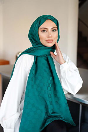 Dama Desen Şal Zümrüt