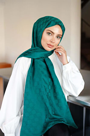 Dama Desen Şal Zümrüt