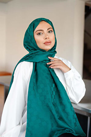 Dama Desen Şal Zümrüt