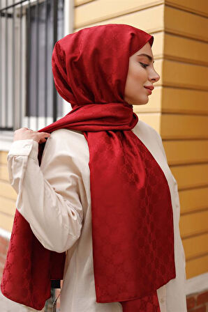 Dama Desen Şal Bordo