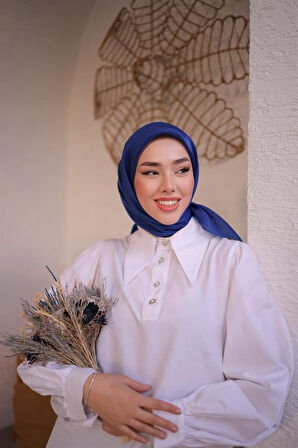 Abiye Eşarp Saks Mavi