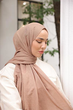 B Desen Şal Sütlü Kahve