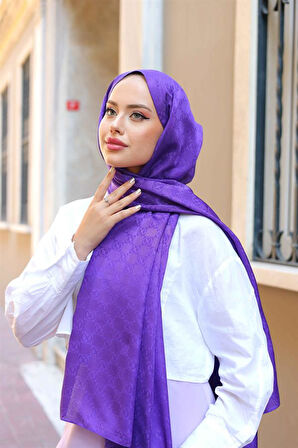 Dama Desen Şal Mor