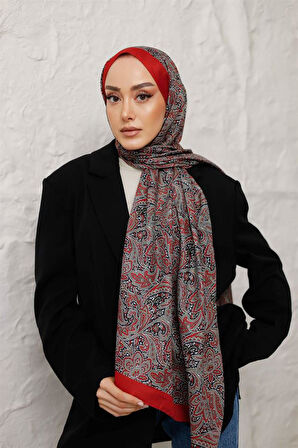 Etnik Desen Larisa Şal Kırmızı