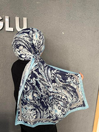 Summer Desen Şal Lacivert