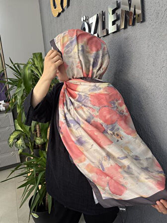 Suluboya Desen Şal Mercan