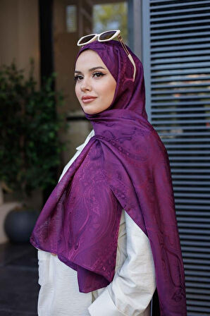 Etro Desen Premium Şal Mürdüm