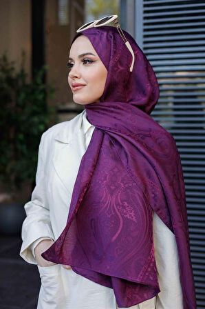 Etro Desen Premium Şal Mürdüm