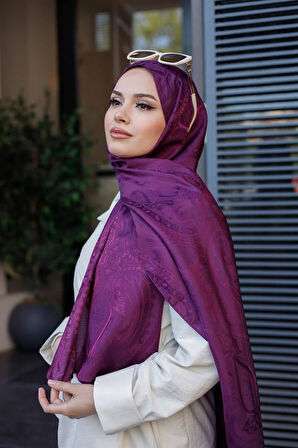 Etro Desen Premium Şal Mürdüm