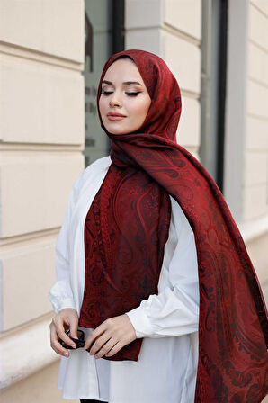 Etro Desen Premium Şal Bordo