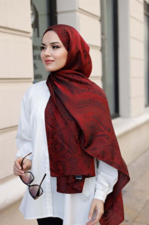 Etro Desen Premium Şal Bordo