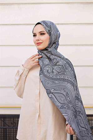 Etro Desen Premium Şal Gri